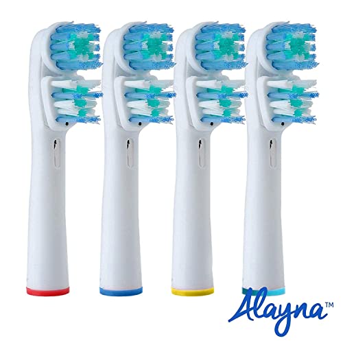 Alayna (TM) Replacement Brush Heads Compatible with Oral B- Double Clean Design, Pack of 8 Generic Electric Toothbrush Replacement White - Image 3