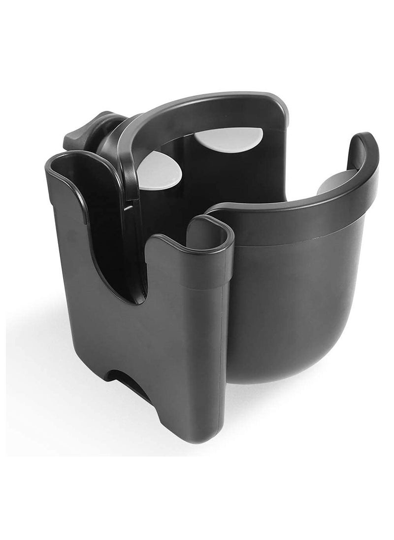 Gonice Stroller Cup Holder - 2 in 1 Universal Cup Holder Rack Bottle Holder for Buggy Pushchair Wheelchair Bike and More (Black)  - Image 2