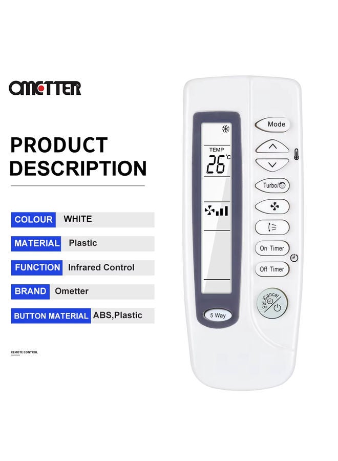 OMETTER Universal Samsung Air Conditioner Remote Control ARC-410 ARH-401 ARH-403 ARH-415 ARC-4A1 - Image 3