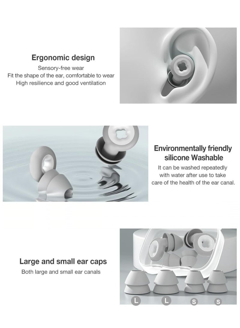 joyzzz - Ear Plugs for Sleeping Noise Cancelling, Immersive Silicone Noise Cancelling Earplugs for Sleeping, Studying, Working, Traveling, Swimming (-33dB) (Grey) - Image 1