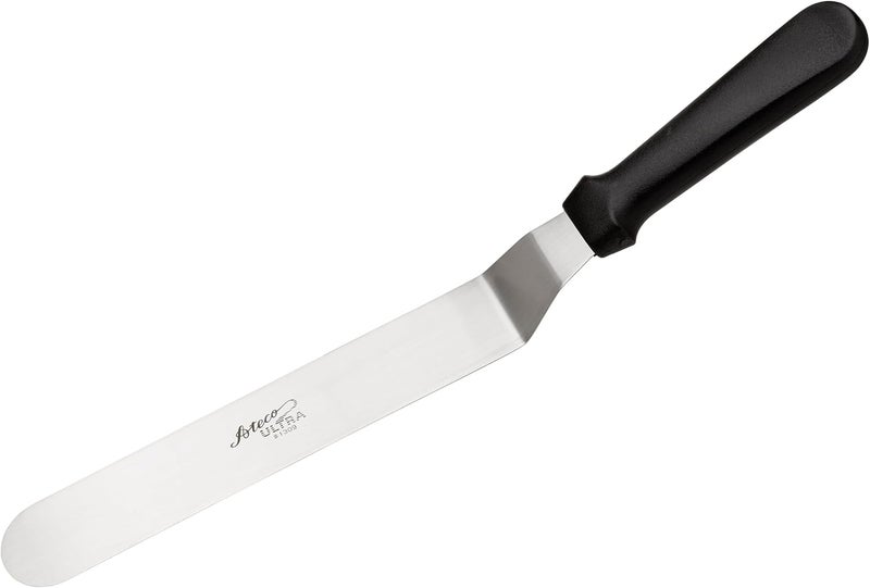 Ateco Ultra Offset Spatula with 9.75-Inch Stainless Steel Blade, Plastic Handle, Dishwasher Safe, Black - Image 1