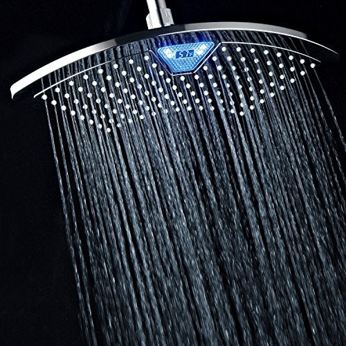 Dream Spa AquaFan 12 inch All-Chrome Rainfall-LED-Shower-Head with Color-Changing LED/LCD Temperature Display - Image 4