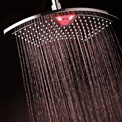 Dream Spa AquaFan 12 inch All-Chrome Rainfall-LED-Shower-Head with Color-Changing LED/LCD Temperature Display - Image 5
