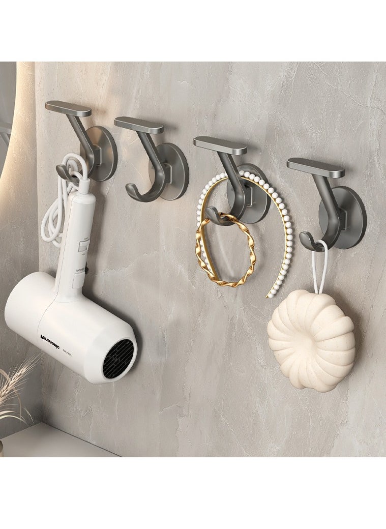 MIXDE Wall-Mounted Coat Hooks,4 Pack Matte Grey Hooks For Hanging Coats And Hat Hook,Door Towel Hooks For Bathrooms  - Image 2