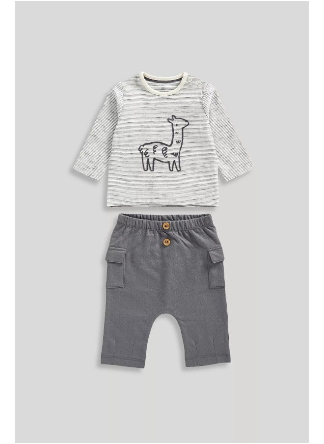 mothercare - Grey T-Shirt and Jogger Set - Image 1