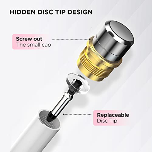 OASO Pen for Samsung Tablet, Capacitive Disc Tip Stylus Pencil & Magnetic Cap Compatible with Apple iPad pro/iPad 6/7/8th/iPhone, Samsung Galaxy Tab A7/S7, Chromebook/Nintendo Switch (Pink) - Image 3
