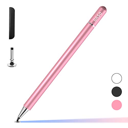 OASO Pen for Samsung Tablet, Capacitive Disc Tip Stylus Pencil & Magnetic Cap Compatible with Apple iPad pro/iPad 6/7/8th/iPhone, Samsung Galaxy Tab A7/S7, Chromebook/Nintendo Switch (Pink) - Image 1