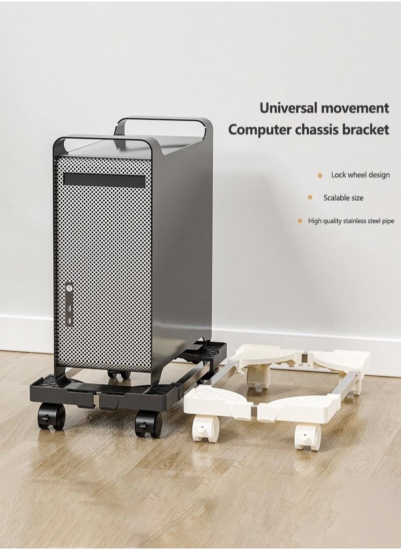 FlashHawk - Mobile CPU Stand Adjustable Computer Tower Stand with 4 Caster Wheels Fits Most PC - Image 1