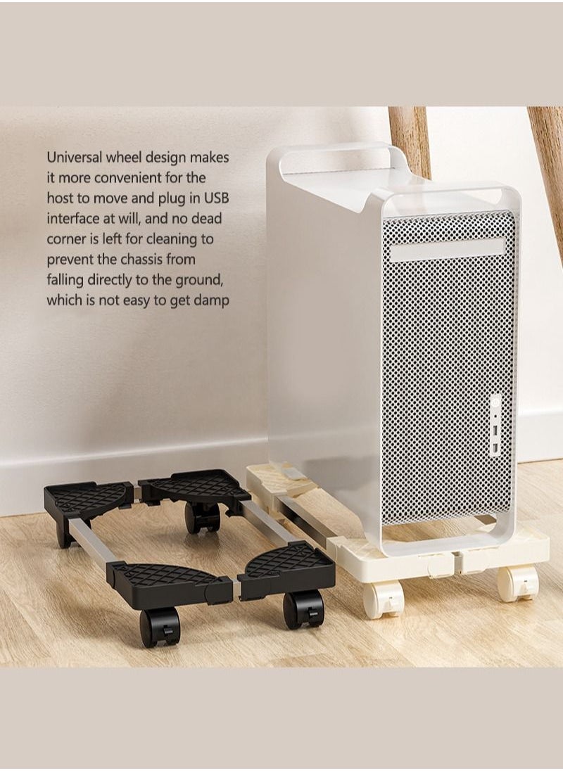 FlashHawk - Mobile CPU Stand Adjustable Computer Tower Stand with 4 Caster Wheels Fits Most PC - Image 1