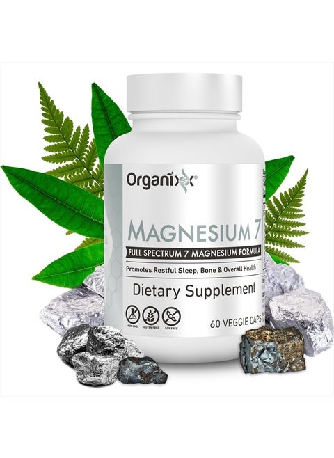 Magnesium Supplement, Natural Calm Magnesium Capsules for Sleep Support, Muscle Recovery, with Vitamin B6 and Manganese Citrate and Glycinate, High Absorption, Vegan, Non GMO (60 Count)