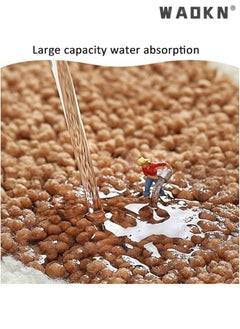 WAOKN Non Slip Bathroom Rug, Soft Absorbent Bath Mat & Floor Rugs for Shower, Kitchen-Machine-Washable Used in Bathroom, Shower, Room, Etc, 40x60cm (Brown)  - Image 4