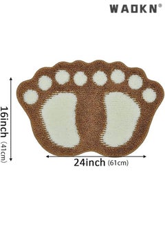 WAOKN Non Slip Bathroom Rug, Soft Absorbent Bath Mat & Floor Rugs for Shower, Kitchen-Machine-Washable Used in Bathroom, Shower, Room, Etc, 40x60cm (Brown)  - Image 3