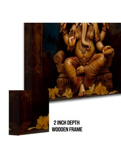 Paper Plane Design PAPER PLANE DESIGN Blessings of Ganapati Large Wall Art Divine Ganpati Artwork Ganesha s Framed Canvas Painting For Office Living Room Bedroom Office Home Decor. (18 x 24 Inch, D)  - Image 3