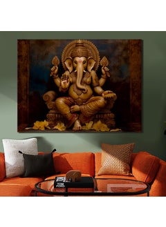 Paper Plane Design PAPER PLANE DESIGN Blessings of Ganapati Large Wall Art Divine Ganpati Artwork Ganesha s Framed Canvas Painting For Office Living Room Bedroom Office Home Decor. (18 x 24 Inch, D)  - Image 1
