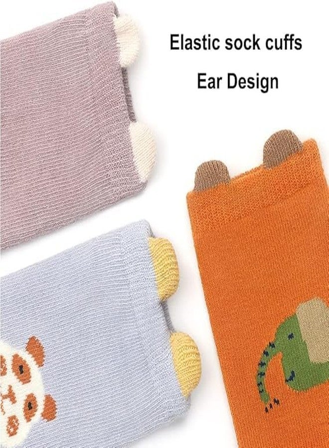 Afrodite Baby Non-Slip Grip Socks for Toddlers - Soft Cotton Anti-Skid Socks with Cute Animal Patterns - Comfortable Indoor Slipper Socks for Boys & Girls 0-3 Years - Image 4