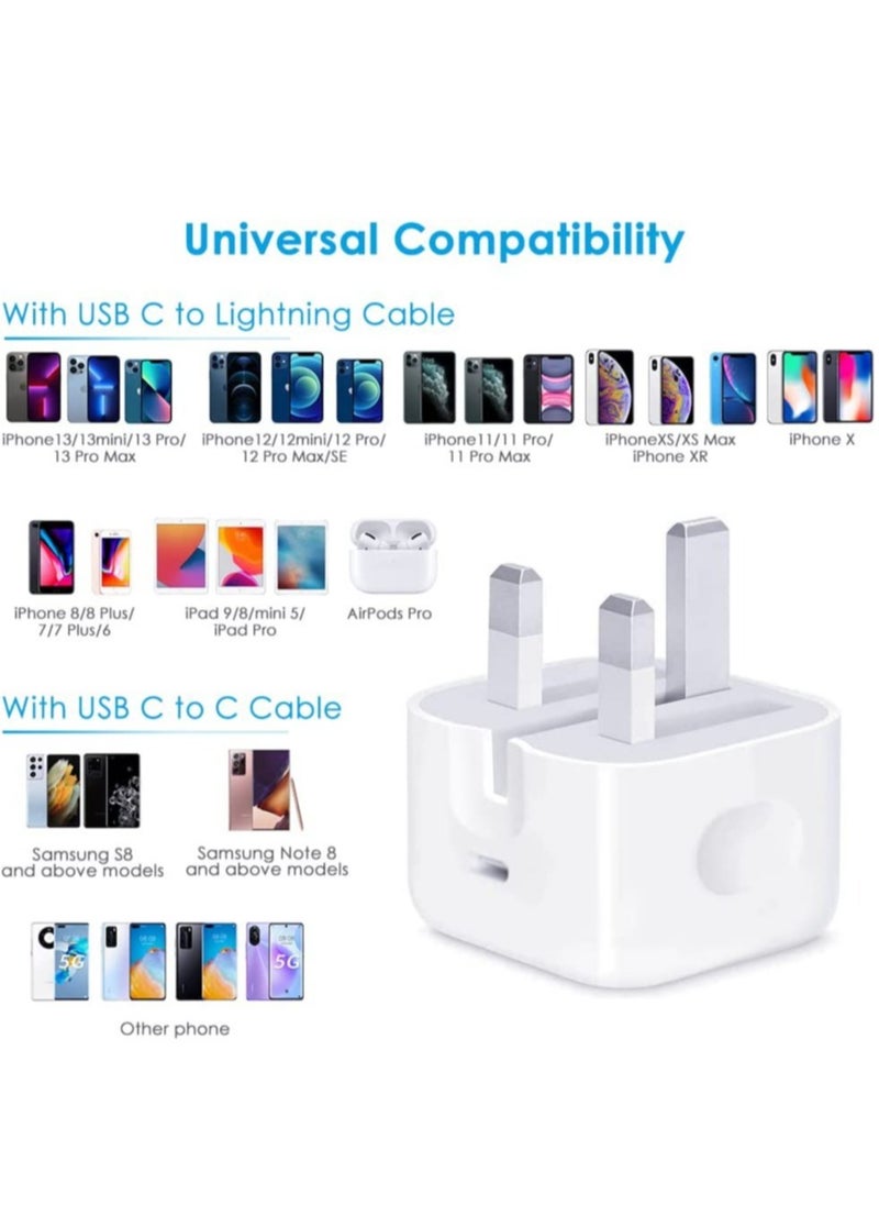 Generic - iPhone 20W Charger 【Apple MFi Certified】 USB C Plug Fast Charge and USB C to Lightning Cable 2M PD Power Adapter Compatible with iPhone 13 Pro Max 13 12 SE2020 11 XR XS Max X 8 Plus iPad Pro Air Mini - Image 1
