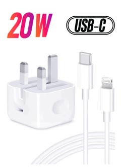 iPhone 20W Charger 【Apple MFi Certified】 USB C Plug Fast Charge and USB C to Lightning Cable 2M PD Power Adapter Compatible with iPhone 13 Pro Max 13 12 SE2020 11 XR XS Max X 8 Plus iPad Pro Air Mini