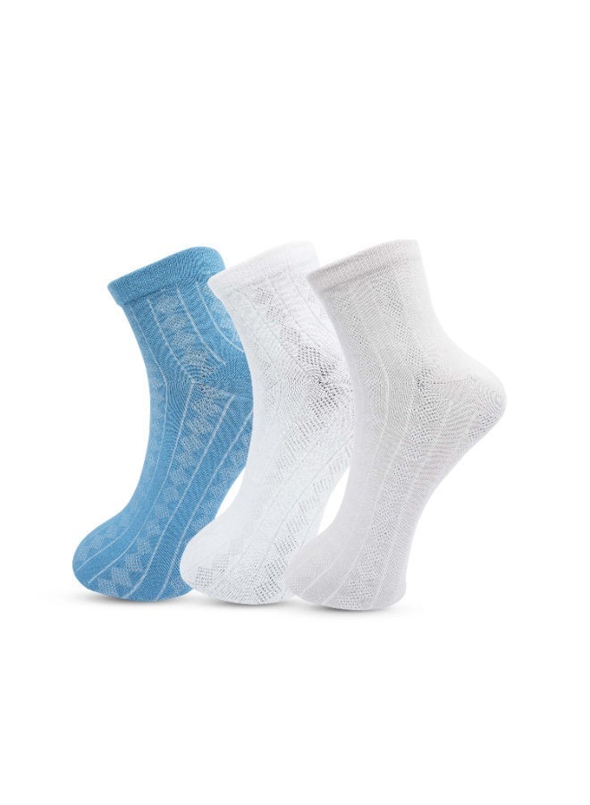White Leaf Socks for Men Ankle Length Athletic Running Socks, Pack of 3, One Size - Image 1