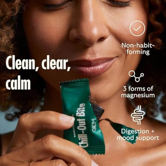 GEM Calm Bite | Supports Calm Mind & Clarity | Magnesium L-Threonate, Golden Chlorella, Lemon Balm | Holistic Non-Habit Forming | Gluten Free, Soy Free, Banana Cinnamon (28 Count) - Image 4