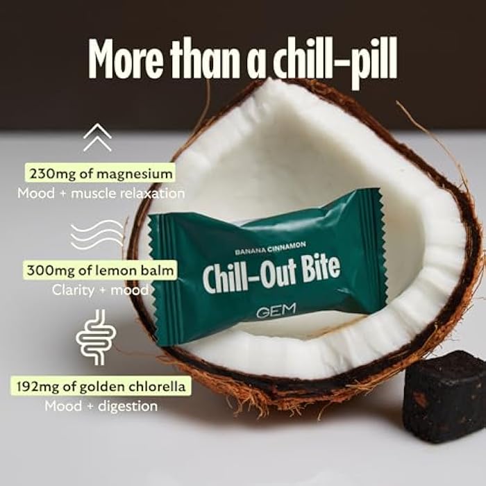 GEM Calm Bite | Supports Calm Mind & Clarity | Magnesium L-Threonate, Golden Chlorella, Lemon Balm | Holistic Non-Habit Forming | Gluten Free, Soy Free, Banana Cinnamon (28 Count) - Image 5