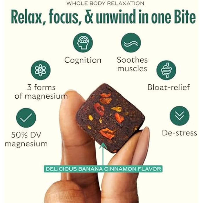 GEM Calm Bite | Supports Calm Mind & Clarity | Magnesium L-Threonate, Golden Chlorella, Lemon Balm | Holistic Non-Habit Forming | Gluten Free, Soy Free, Banana Cinnamon (28 Count) - Image 3