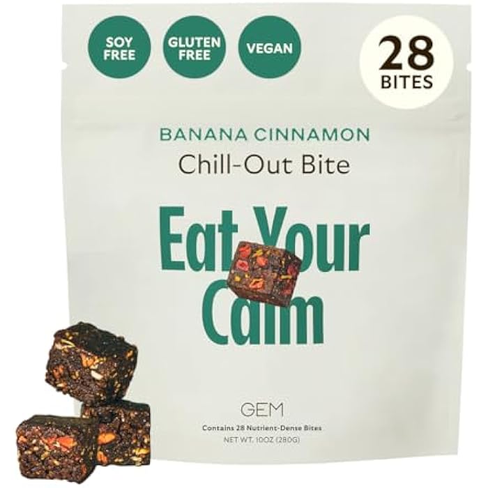 GEM Calm Bite | Supports Calm Mind & Clarity | Magnesium L-Threonate, Golden Chlorella, Lemon Balm | Holistic Non-Habit Forming | Gluten Free, Soy Free, Banana Cinnamon (28 Count) - Image 1