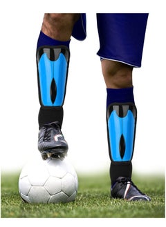Shin Guards, Shin Pads Mens for Sports, Football Shin Pads Boys for Height 4’9’’ to 6’2’’, with Adjustable Straps and Ankle Support Football Gifts Size L