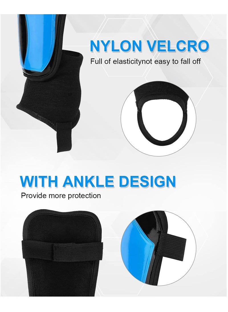 Excefore - Shin Guards, Shin Pads Mens for Sports, Football Shin Pads Boys for Height 4’9’’ to 6’2’’, with Adjustable Straps and Ankle Support Football Gifts Size L - Image 1