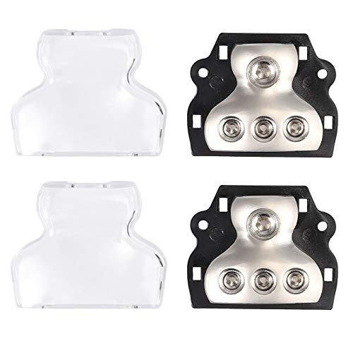 VonSom 3 Way Power Distribution Block, 1x 0 Gauge in / 3X 4 Gauge Out Amp Power Distribution Ground Distributor Connecting Block for Car Amplifier Audio Splitter 2 Pack - Image 5