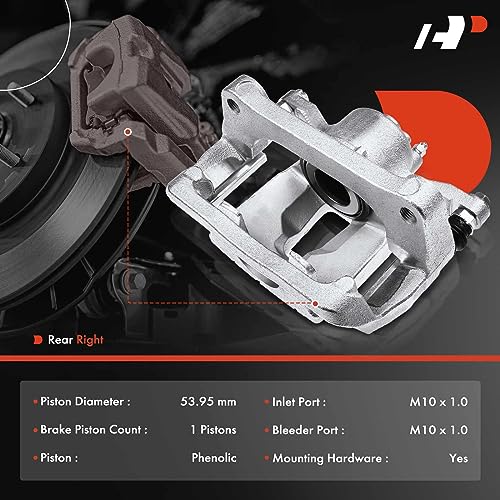 A-Premium Disc Brake Caliper Assembly with Bracket Compatible with Select Ford Models - For F-150/Lobo 2012 2013 2014 2015 2016 - Rear Right Passenger Side - Image 2