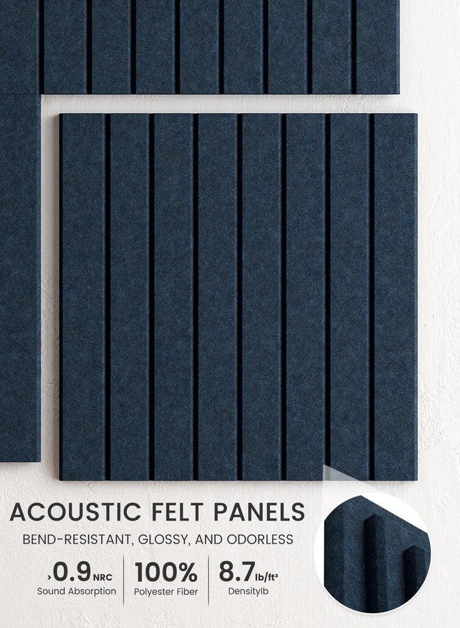 Bumusty Large Cork Board 48"x36" Alternative - 12 Pack Felt Wall Tiles with 70 Safe Removable Adhesive Tabs, 30 Pushpins, Cork Boards for Walls Pin Board Bulletin Board Office Decor -Navy Blue - Image 3
