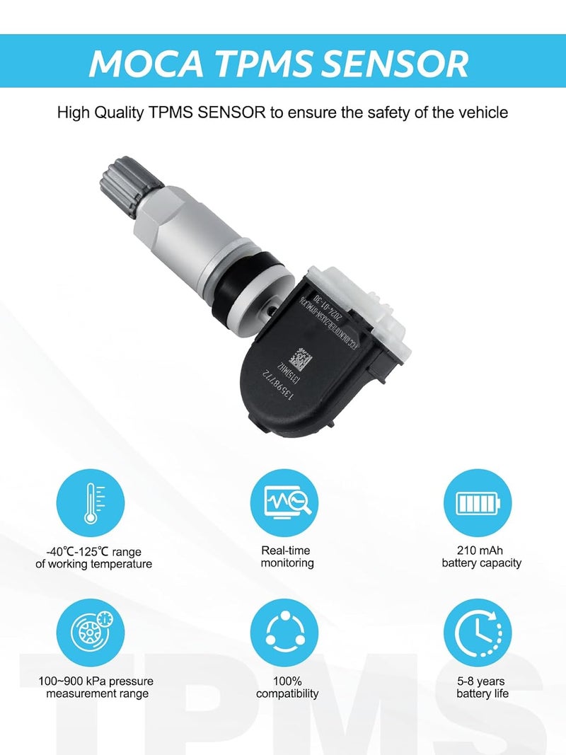 TAUTOY مستشعر TPMS من ، مستشعرات ضغط الإطارات GM 433 ميجاهرتز بديل لشيفروليه/شيفروليه كاديلاك بويك جي إم سي بديل# 13598773, 13589601, 13506028, 13594222، 4 قطع - Image 2