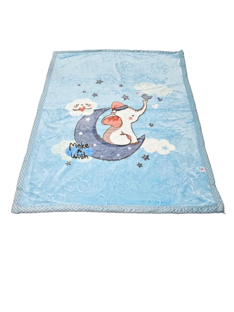 UltraSoft Baby Mink Blanket for Toddlers 14 Years 100x140 cm Warm Lightweight Available in 5 Colors Sky Blue  - Image 2