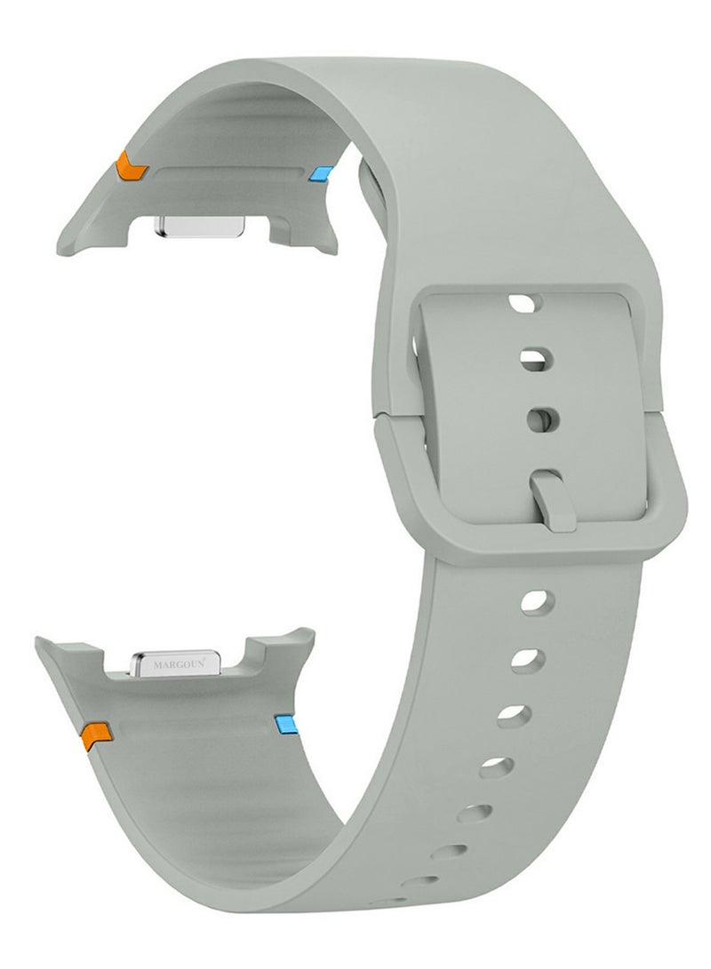 CATANES Sport Band for Galaxy Watch 8 40mm 44mm and Watch 8 Classic 46mm, Silicone Replacement Strap, M/L Size - Light Grey - Image 3