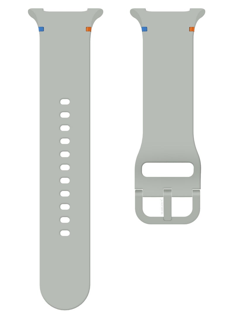 CATANES Sport Band for Galaxy Watch 8 40mm 44mm and Watch 8 Classic 46mm, Silicone Replacement Strap, M/L Size - Light Grey - Image 5