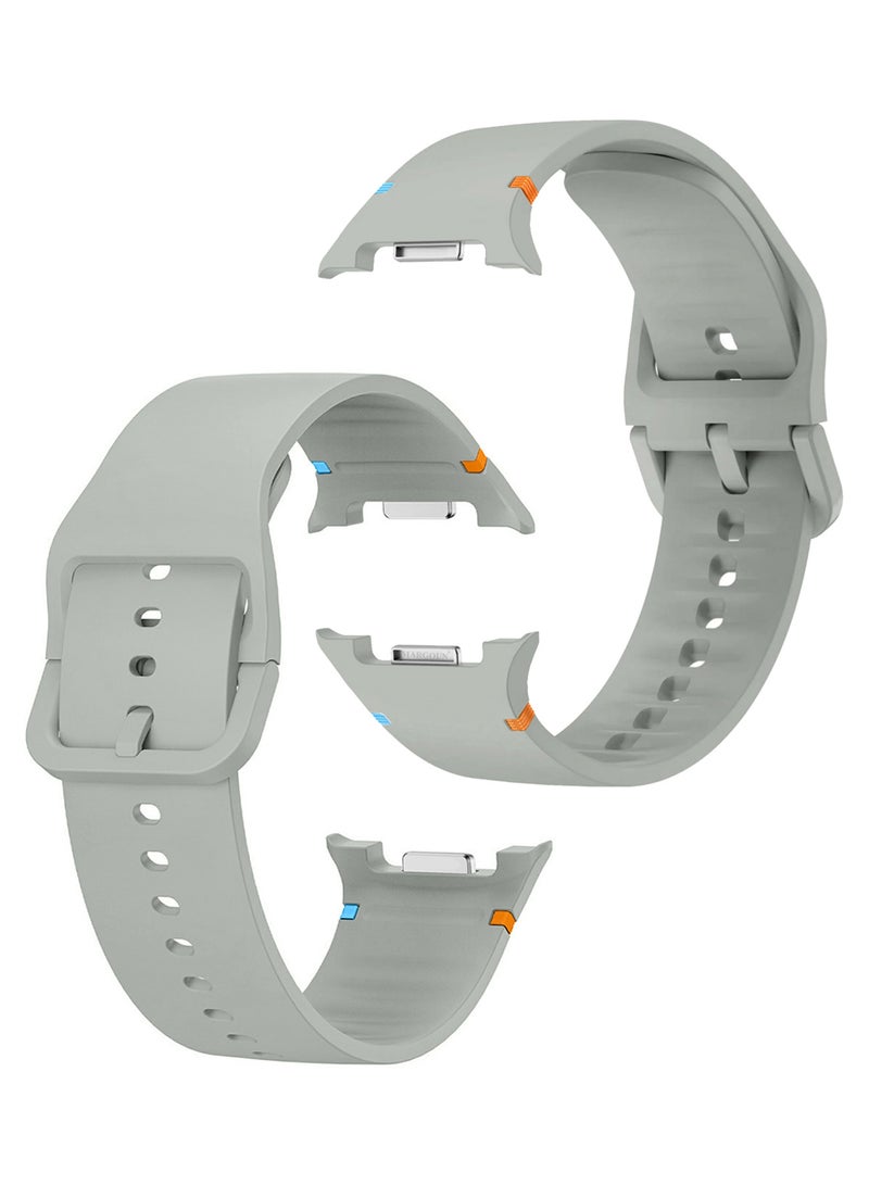 CATANES Sport Band for Galaxy Watch 8 40mm 44mm and Watch 8 Classic 46mm, Silicone Replacement Strap, M/L Size - Light Grey - Image 1