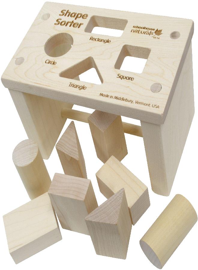 Maple Landmark Shape Sorter Bench - Made in USA - Image 3