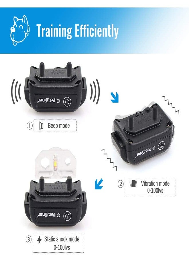 Petrainer Training Collar for Dogs - Waterproof Rechargeable Dog Training E-Collar with 3 Safe Correction Remote Training Modes, Static, Vibration, Beep for Dogs Small, Medium, Large - Image 4