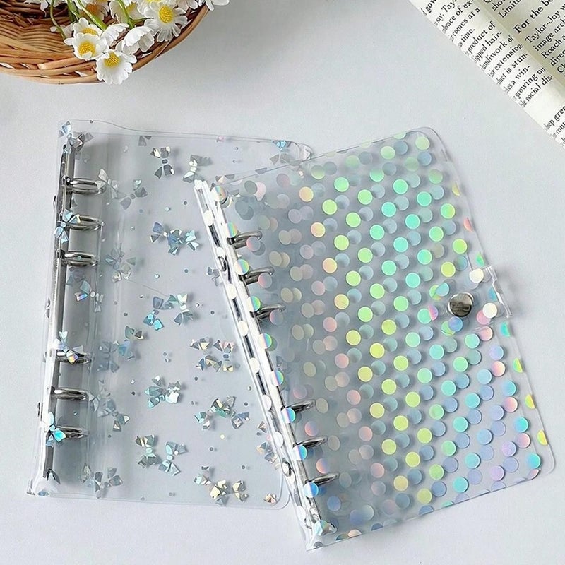 Multifunctional A6 Ring Binder With Single Double Buttons Sticker Book Pocket Book Stamp Album Storage Style C Bow - Image 5