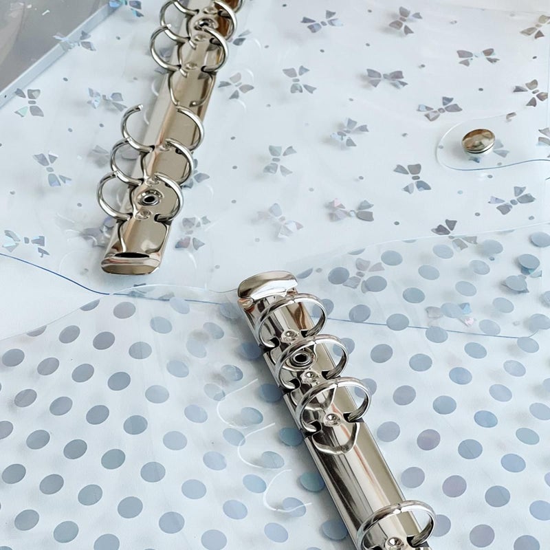 Multifunctional A6 Ring Binder With Single Double Buttons Sticker Book Pocket Book Stamp Album Storage Style C Bow - Image 4
