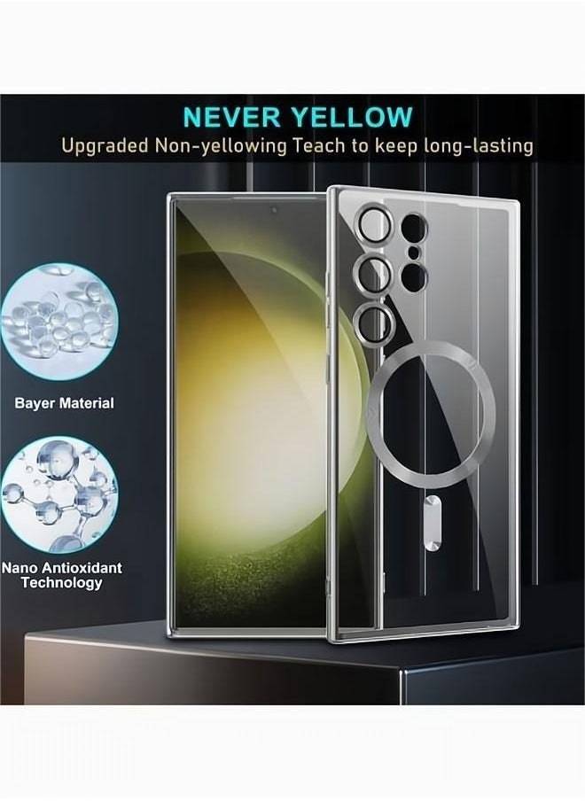 Generic - Samsung Galaxy S25 Ultra Magsafe Case Clear【N52 Stronger Magnets】【Shockproof  Protection】Anti-Yellow&Anti-Scratch, Ultra Slim, Magnetic Magsafe Cover for Samsung Galaxy S25 Ultra, Silver/Clear - Image 1