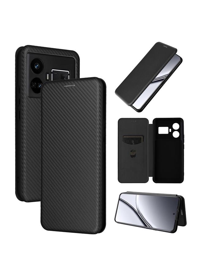 S-TOP Case For Realme GT5 5G Carbon Fiber Texture Flip Leather Phone Case - Image 1