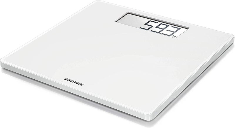 Soehnle Style Sense Safe 100 Person Digital Scales with Extra Large LCD Display, Scales with Non-Slip Feet, Flat Bathroom Scales, White - Image 1