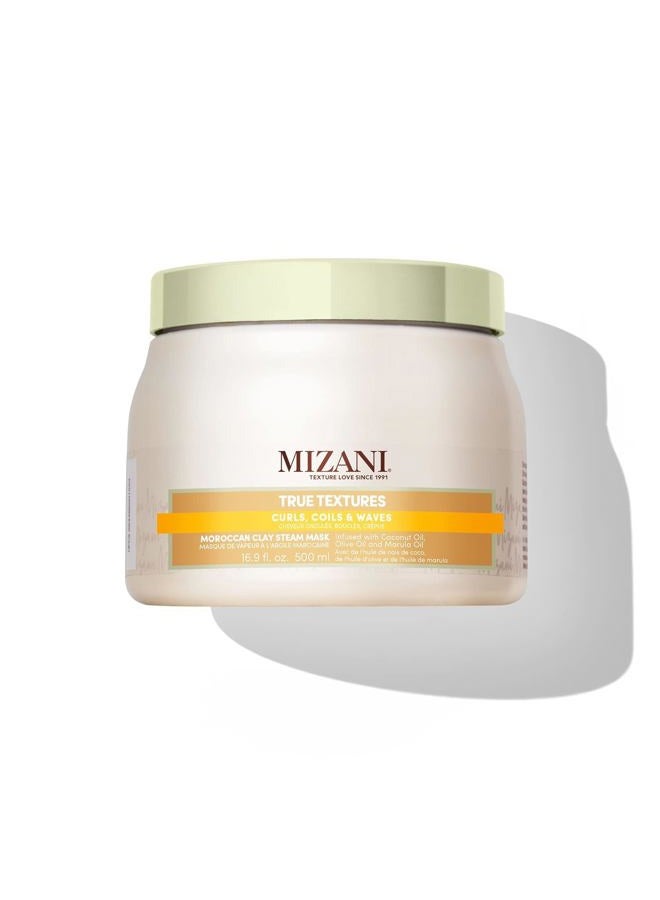 Mizani قناع بخار الطين المغربي من True Textures - يرطب ويغذي بعمق بزيت جوز الهند، للشعر المجعد - Image 1