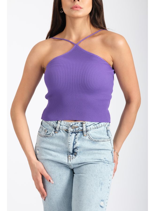 لندونيلا بلوزة قصيرة مع نمط الرسن للرقبة - Free Size - 100125 - Image 2