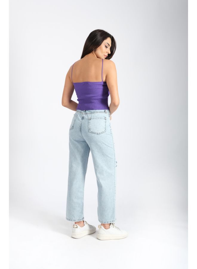 لندونيلا بلوزة قصيرة مع نمط الرسن للرقبة - Free Size - 100125 - Image 4