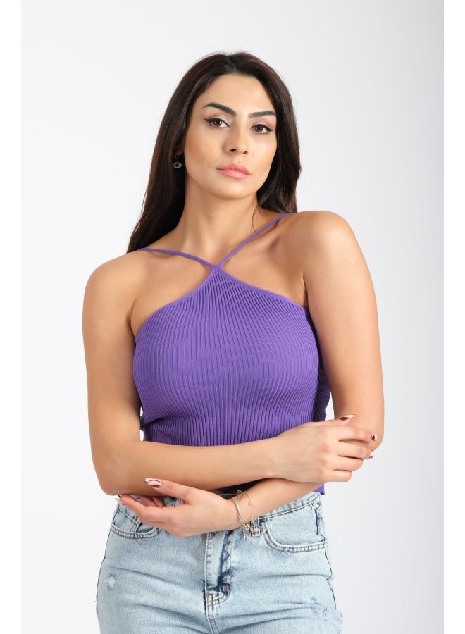 لندونيلا بلوزة قصيرة مع نمط الرسن للرقبة - Free Size - 100125 - Image 3