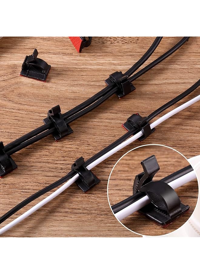 إيروريكس مشابك كابلات خارجية ومشابك إدارة الكابلات اللاصقة ومشابك الأسلاك اللاصقة وحامل الأسلاك وخطافات الكابلات ومنظماتها لزينة المنزل وأضواء الجنية المعلقة في عيد الميلاد، 120 قطعة، أسود متوسط - Image 4