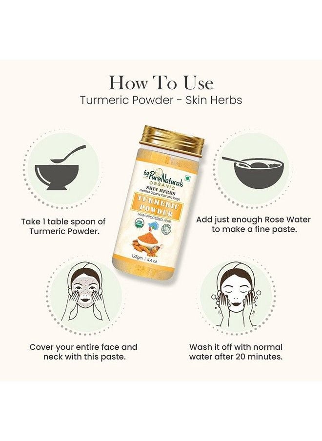 byPurenaturals - 100% Natural Herbal Organic Turmeric Powder For Skin Whitening 125Gm - Image 1