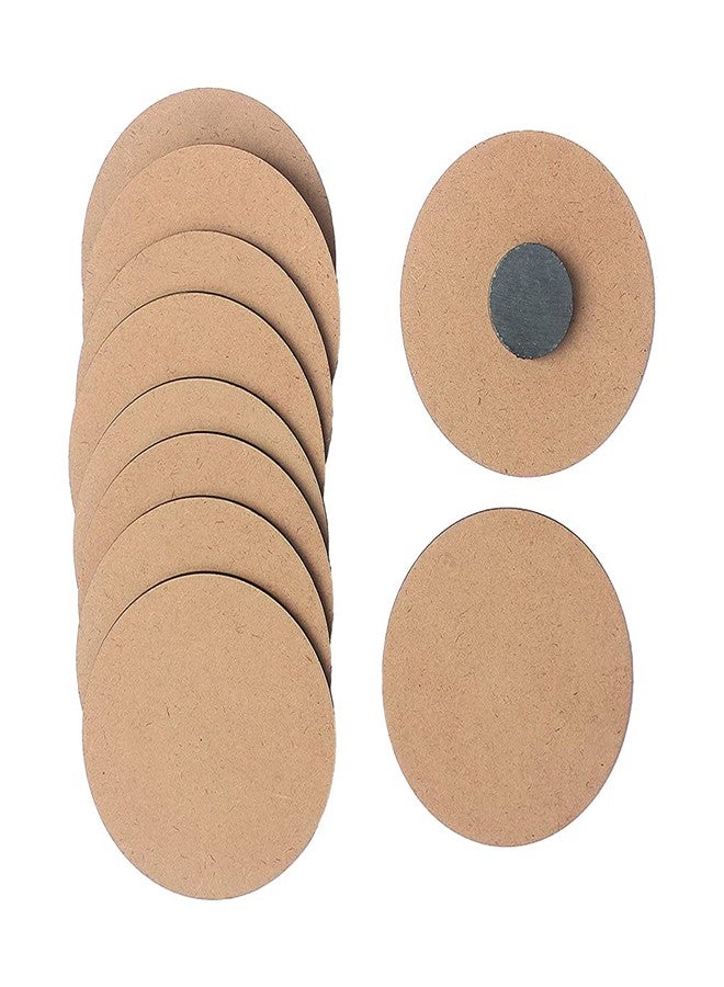 IVEI DIY MDF Wood Sheet Craft Magnet - Plain MDF Fridge Magnet Blanks Cutouts Set for Painting Wooden Sheet Craft, Decoupage, Resin Art Work & Decoration (Round Set of 10) - Image 1